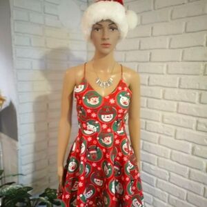 Urban Heritage Fit & Flair Ladies Christmas Dress with Necklace included